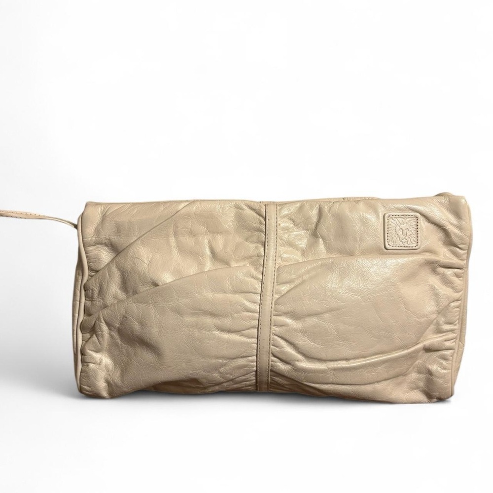 Vintage Off-White Leather Clutch